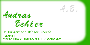 andras behler business card